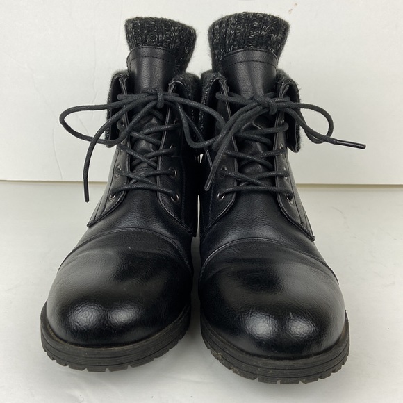 Jessica Cline Karlie Black Lace Up Sweater Booties - Picture 5 of 12